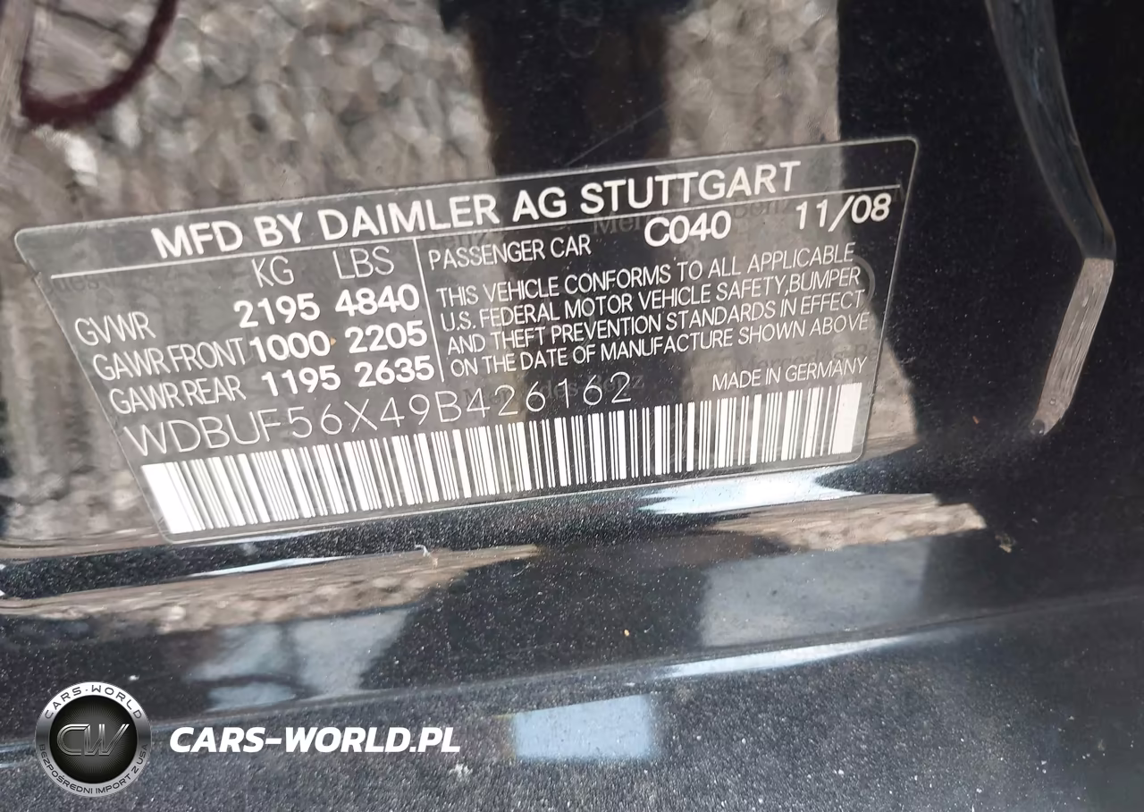 2009 Mercedes-Benz E 350 VIN:WDBUF56X49B426162 - 9