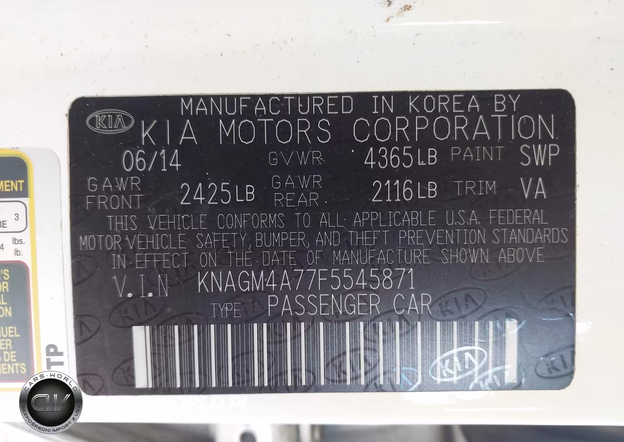 2015 Kia Optima Lx VIN:KNAGM4A77F5545871 - 9