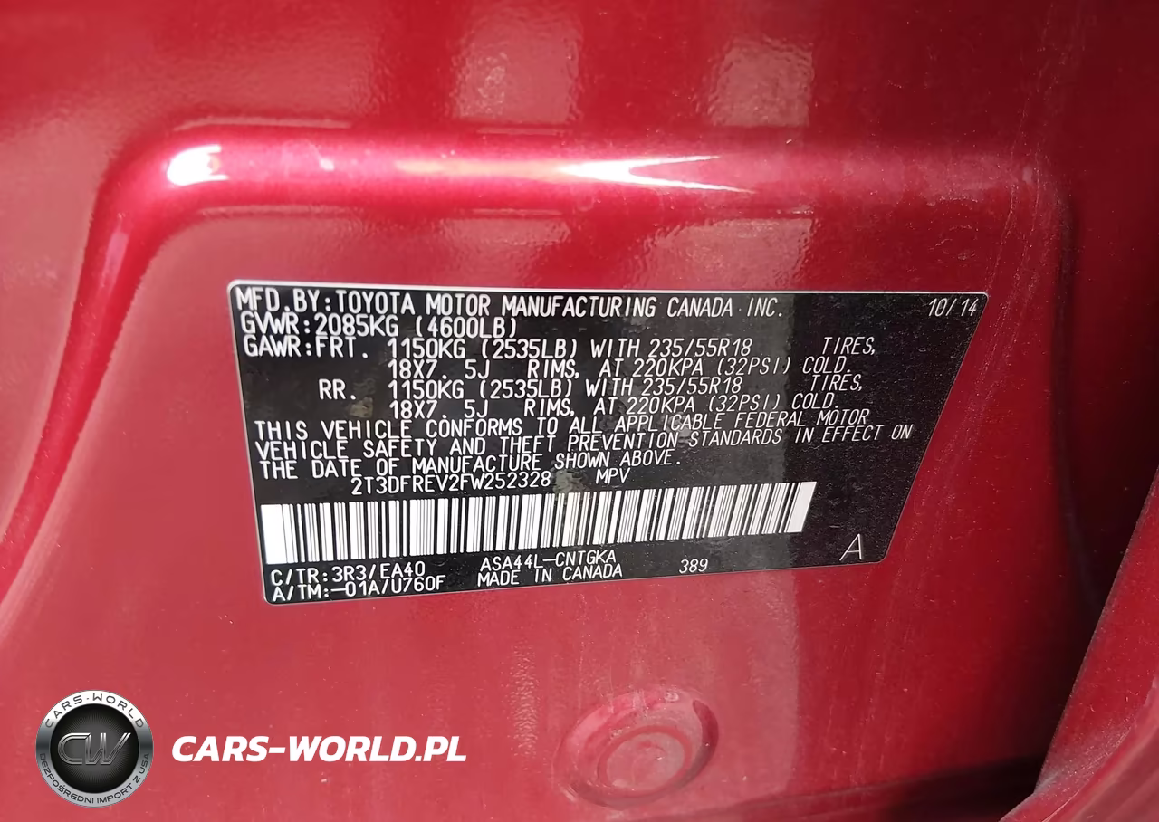 2015 Toyota Rav4 Limited VIN:2T3DFREV2FW252328 - 9