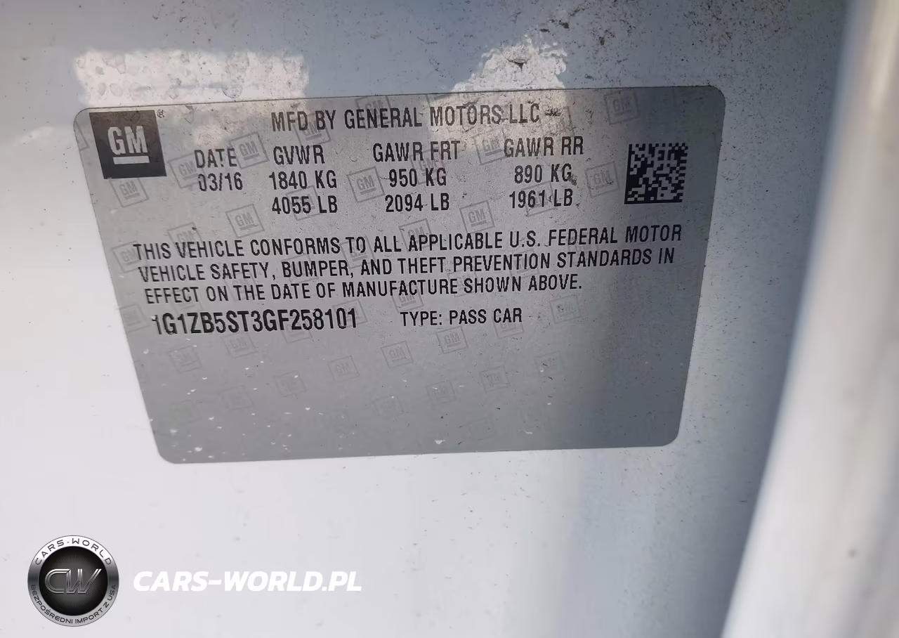 2016 Chevrolet Malibu Ls VIN:1G1ZB5ST3GF258101 - 9