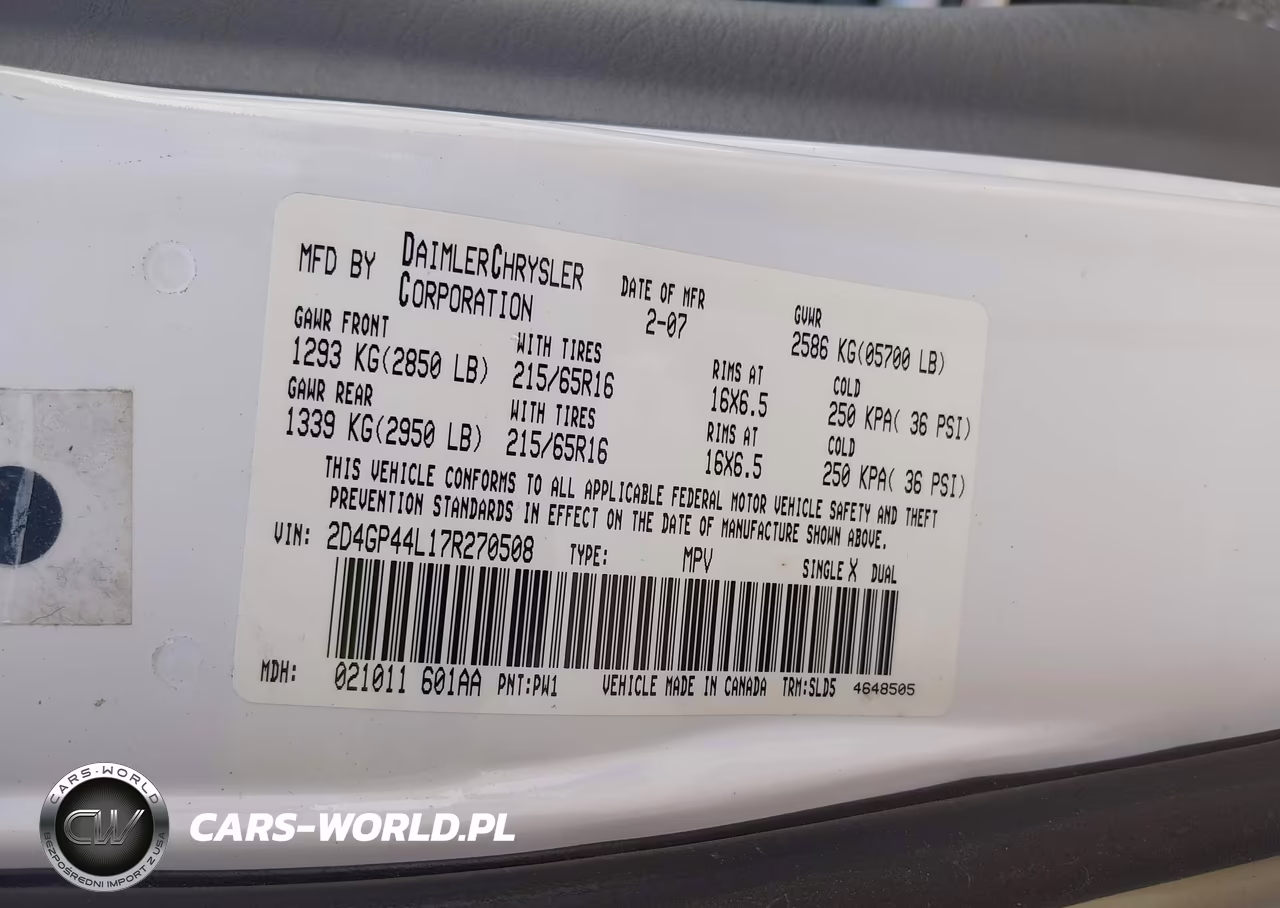 2007 Dodge Grand Caravan Sxt VIN:2D4GP44L17R270508 - 9