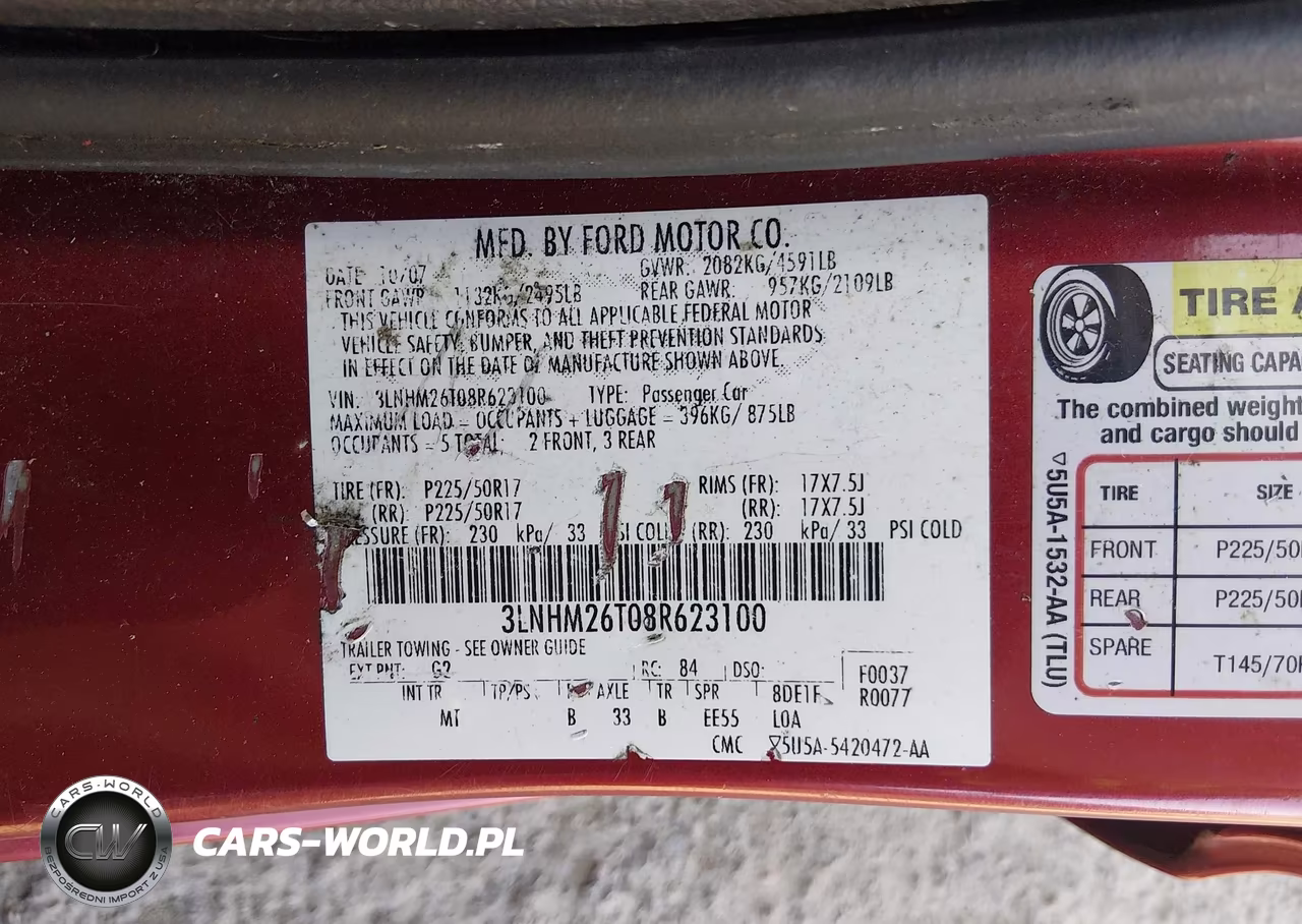 2008 Lincoln Mkz VIN:3LNHM26T08R623100 - 9