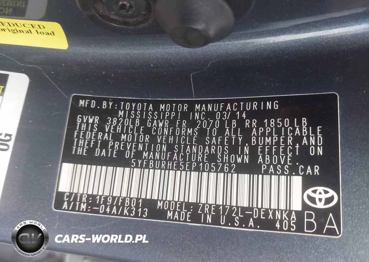 2014 Toyota Corolla Le VIN:5YFBURHE5EP105762 - 9