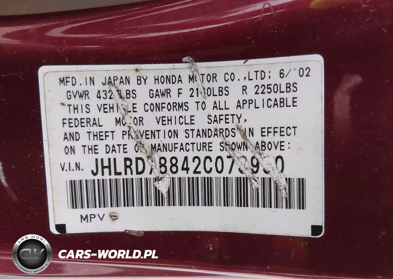 2002 Honda Cr-V Ex VIN:JHLRD78842C073990 - 9