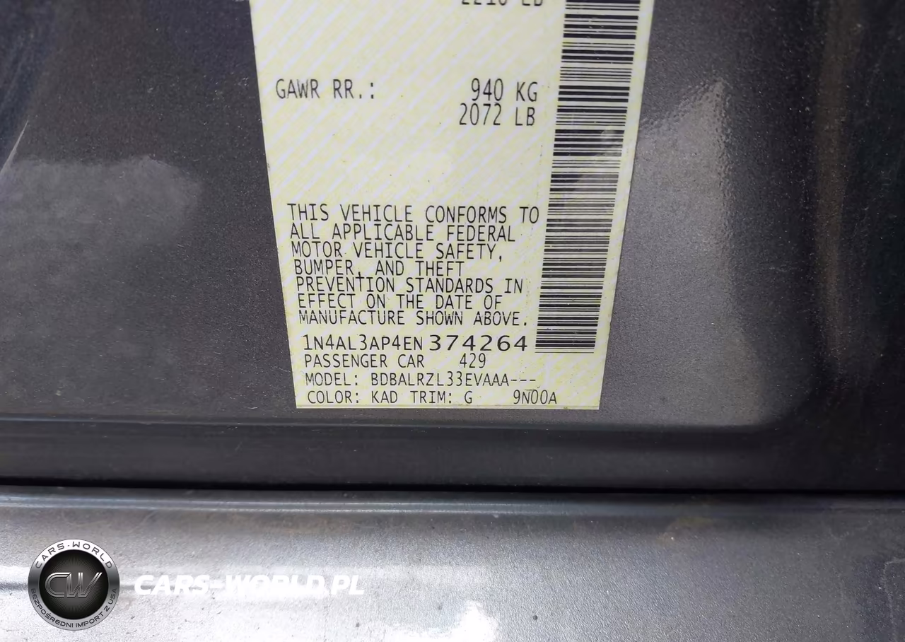 2014 Nissan Altima 2.5-2.5 S-2.5 Sl-2.5 Sv VIN:1N4AL3AP4EN374264 - 9