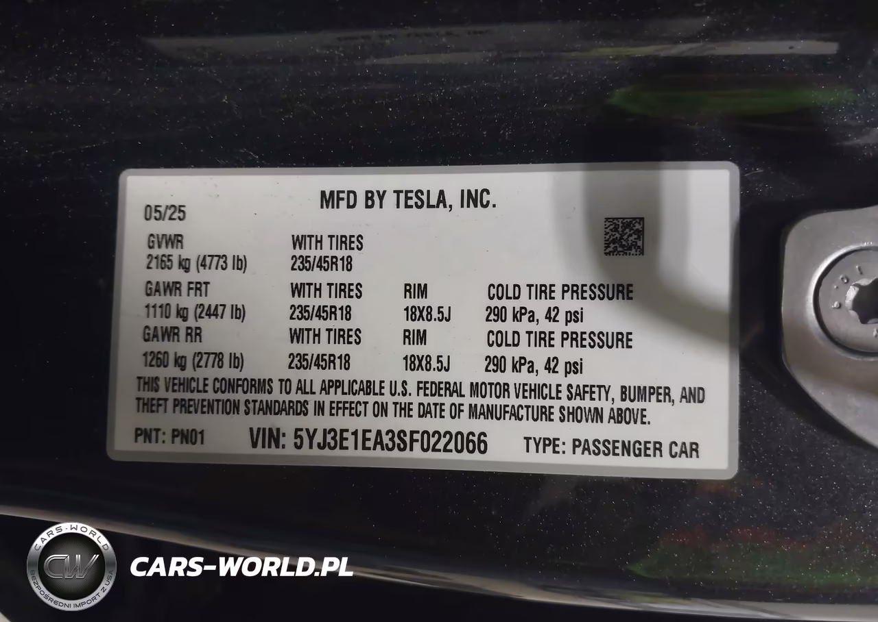 2025 Tesla Model 3 Long Range Rear-Wheel Drive-Standard Rear-Wheel Drive VIN:5YJ3E1EA3SF022066 - 9