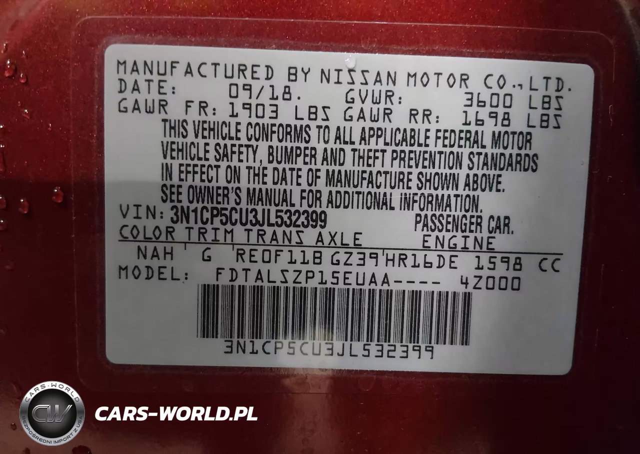 2018 Nissan Kicks Sv VIN:3N1CP5CU3JL532399 - 9