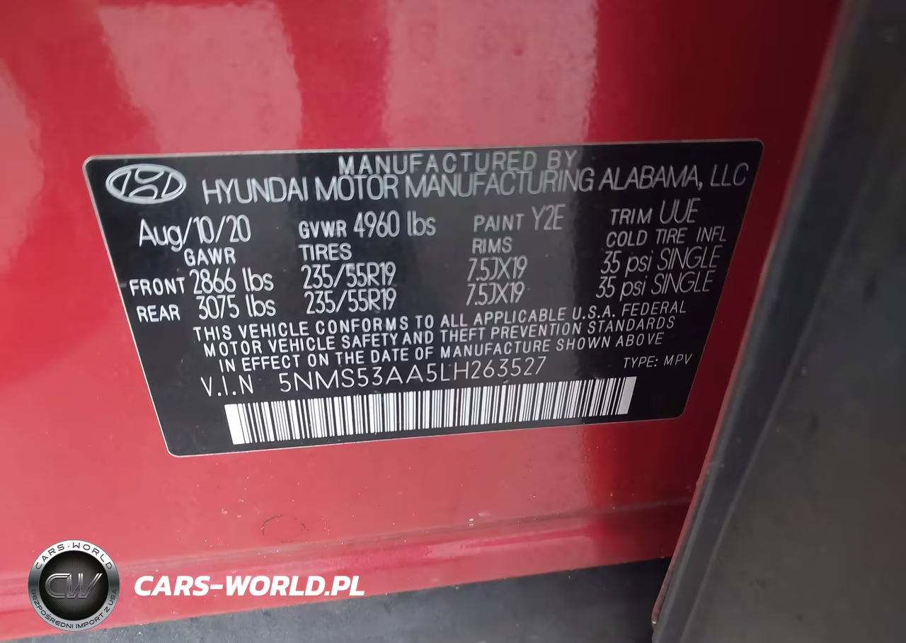 2020 Hyundai Santa Fe Limited 2.0T VIN:5NMS53AA5LH263527 - 9