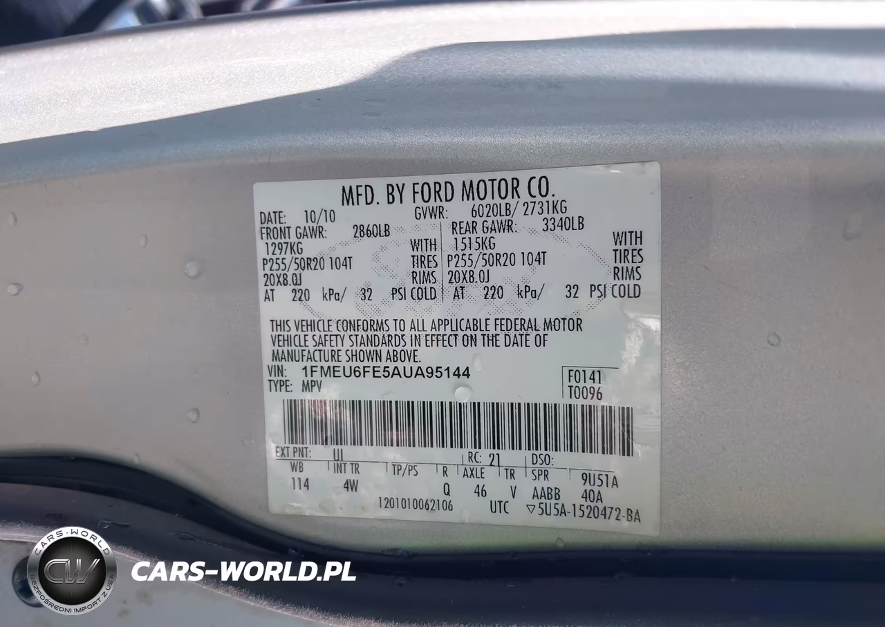 2010 Ford Explorer Limited VIN:1FMEU6FE5AUA95144 - 9