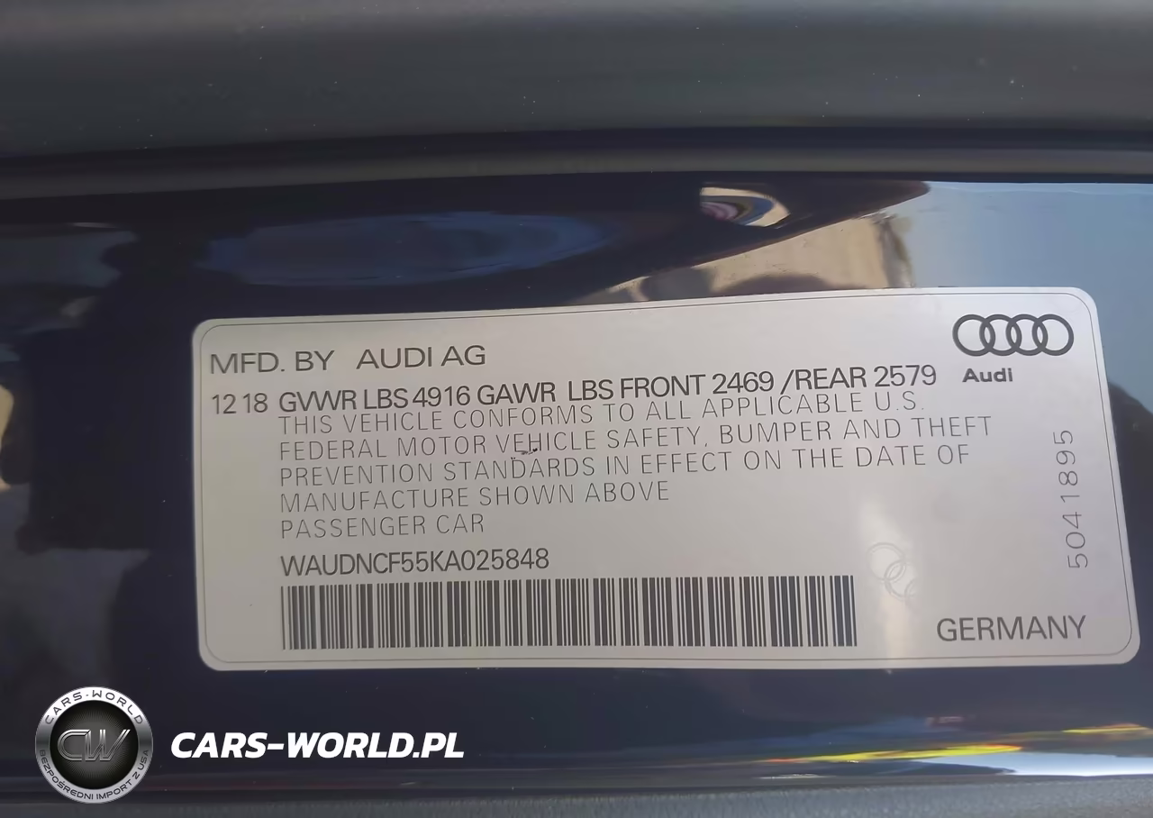 2019 Audi A5 45 Premium VIN:WAUDNCF55KA025848 - 9