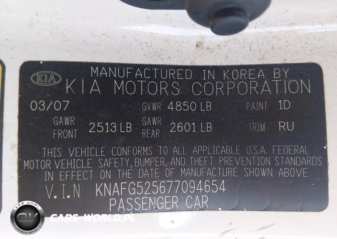 2007 Kia Rondo Lx VIN:KNAFG525677094654 - 9