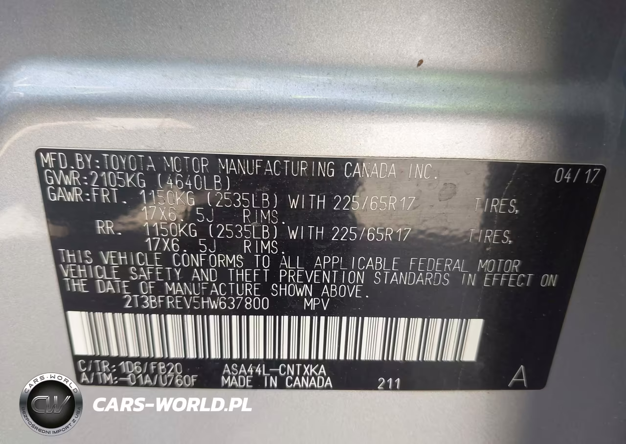 2017 Toyota Rav4 Le VIN:2T3BFREV5HW637800 - 9