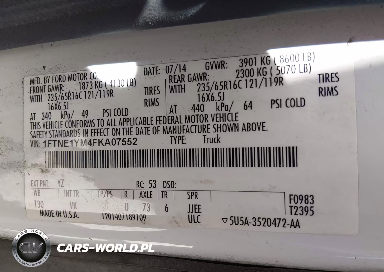 2015 Ford Transit-150 VIN:1FTNE1YM4FKA07552 - 9