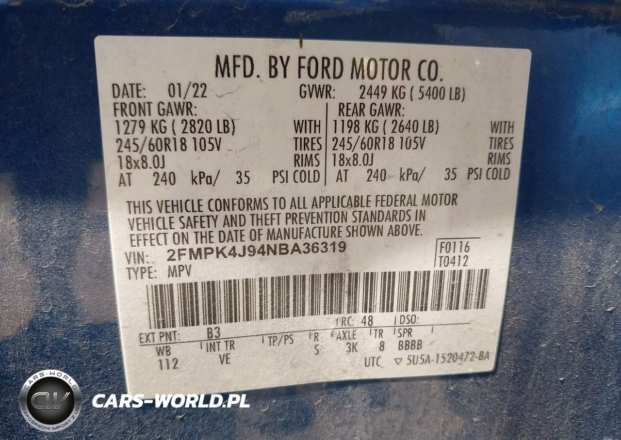 2022 Ford Edge Sel VIN:2FMPK4J94NBA36319 - 9