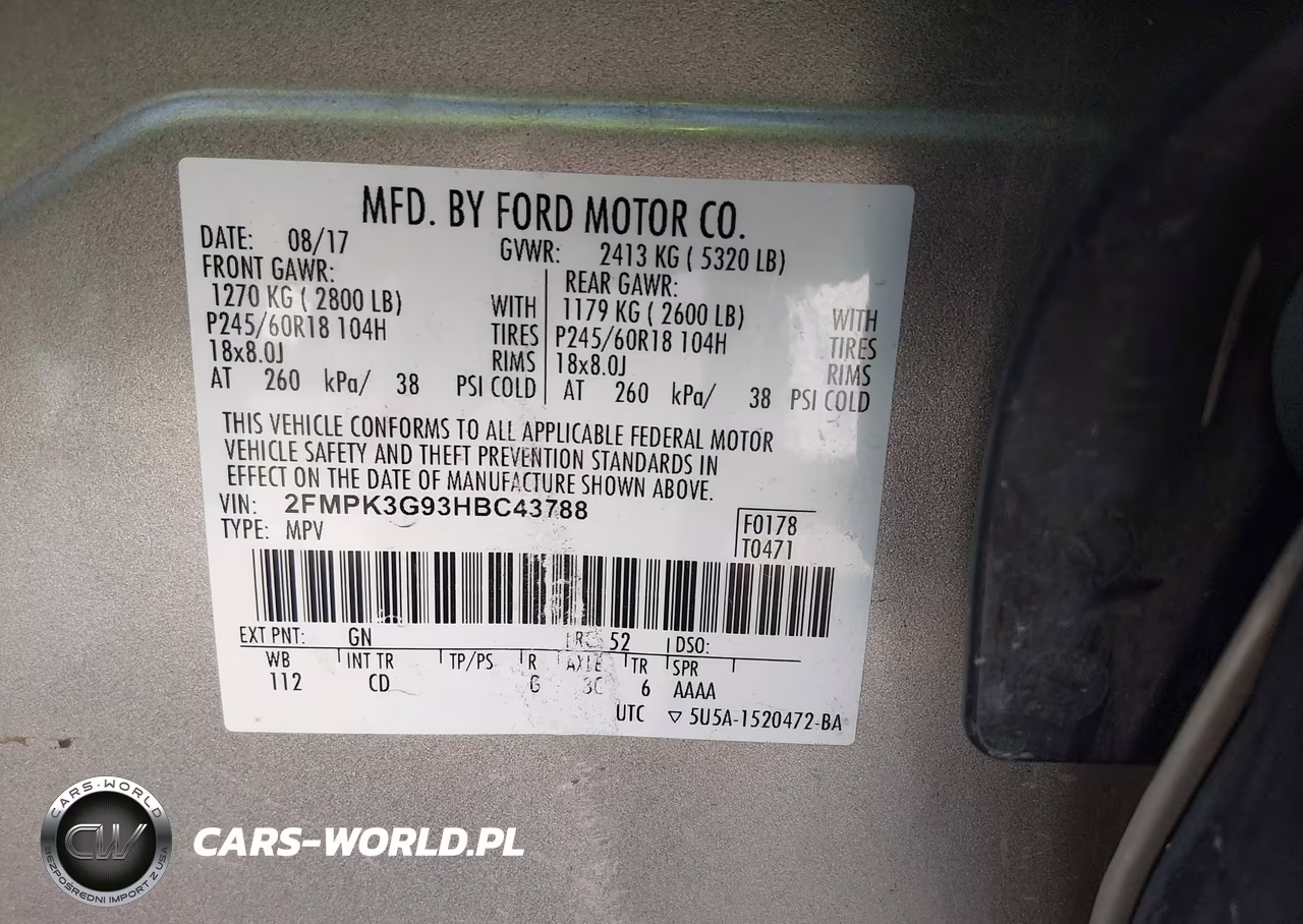 2017 Ford Edge Se VIN:2FMPK3G93HBC43788 - 9