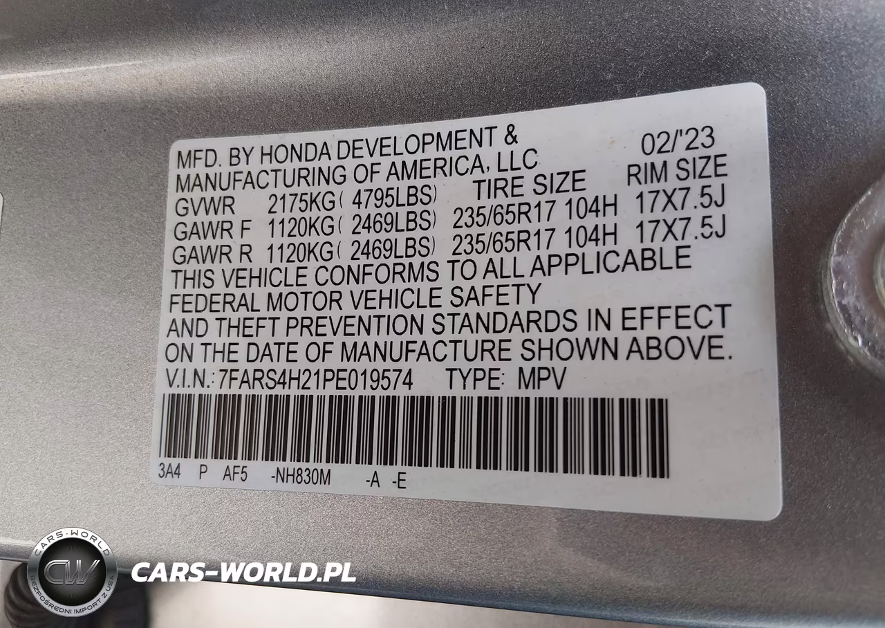 2023 Honda Cr-V Lx Awd VIN:7FARS4H21PE019574 - 9