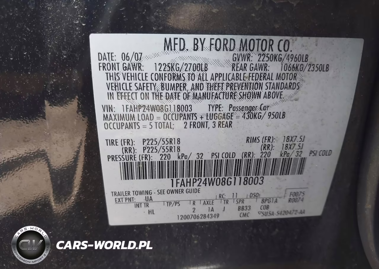 2008 Ford Taurus Sel VIN:1FAHP24W08G118003 - 9