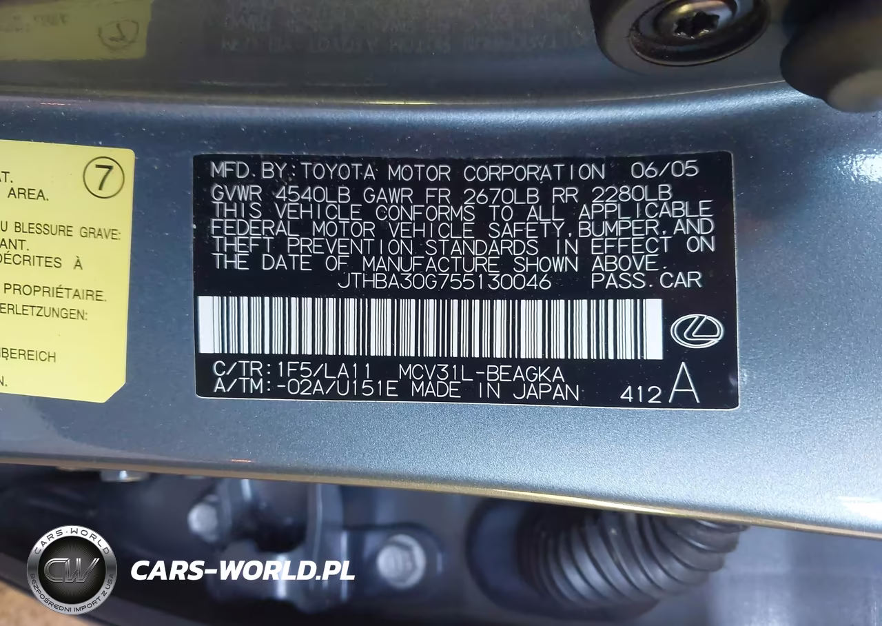 2005 Lexus Es 330 VIN:JTHBA30G755130046 - 9