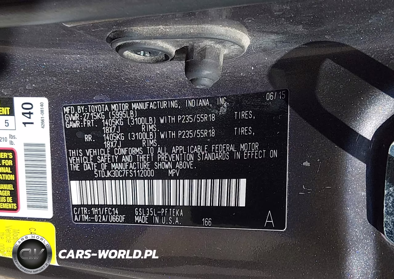 2015 Toyota Sienna Le 7 Passenger VIN:5TDJK3DC7FS112000 - 9