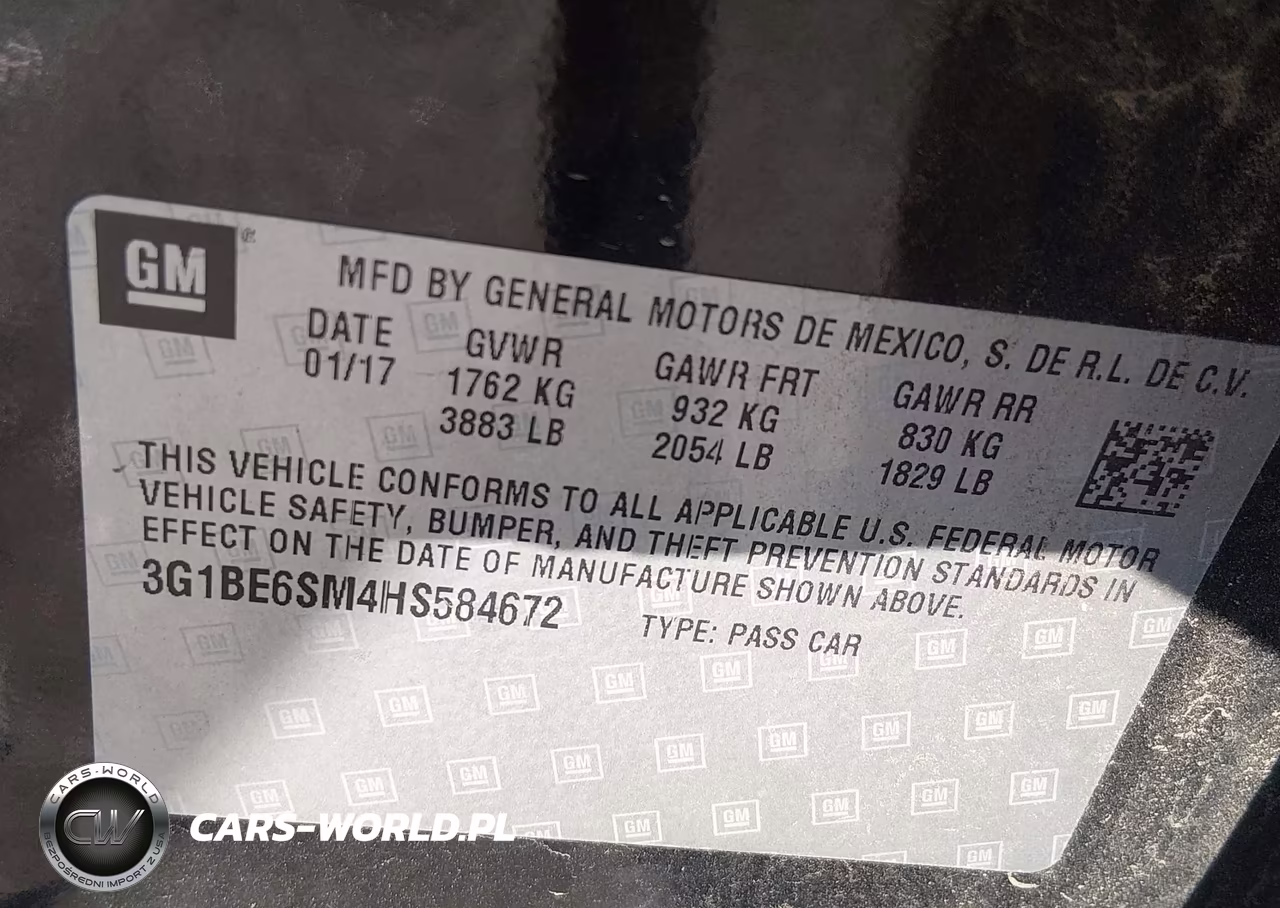 2017 Chevrolet Cruze Lt Auto VIN:3G1BE6SM4HS584672 - 9