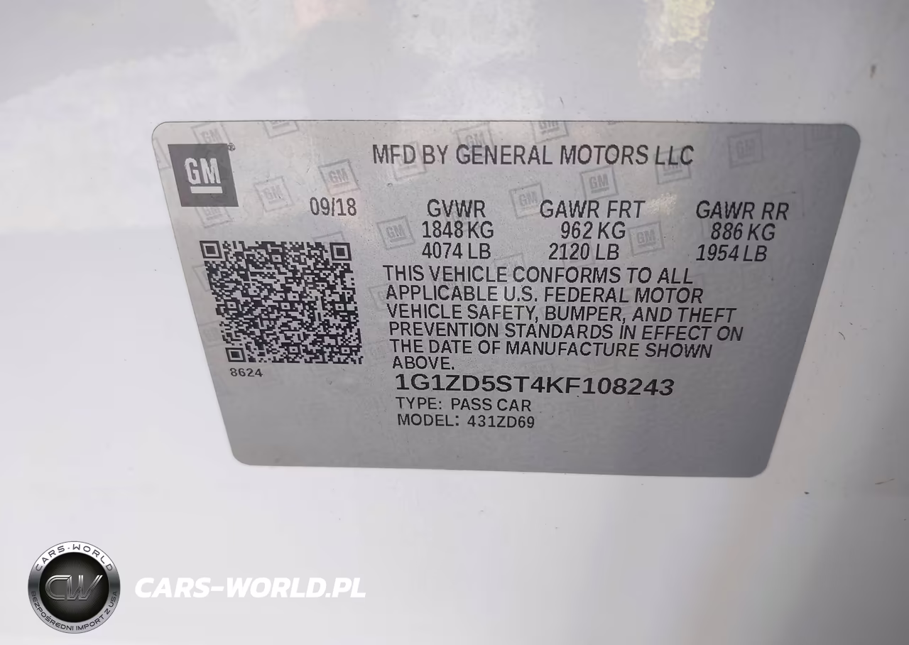 2019 Chevrolet Malibu Lt VIN:1G1ZD5ST4KF108243 - 9