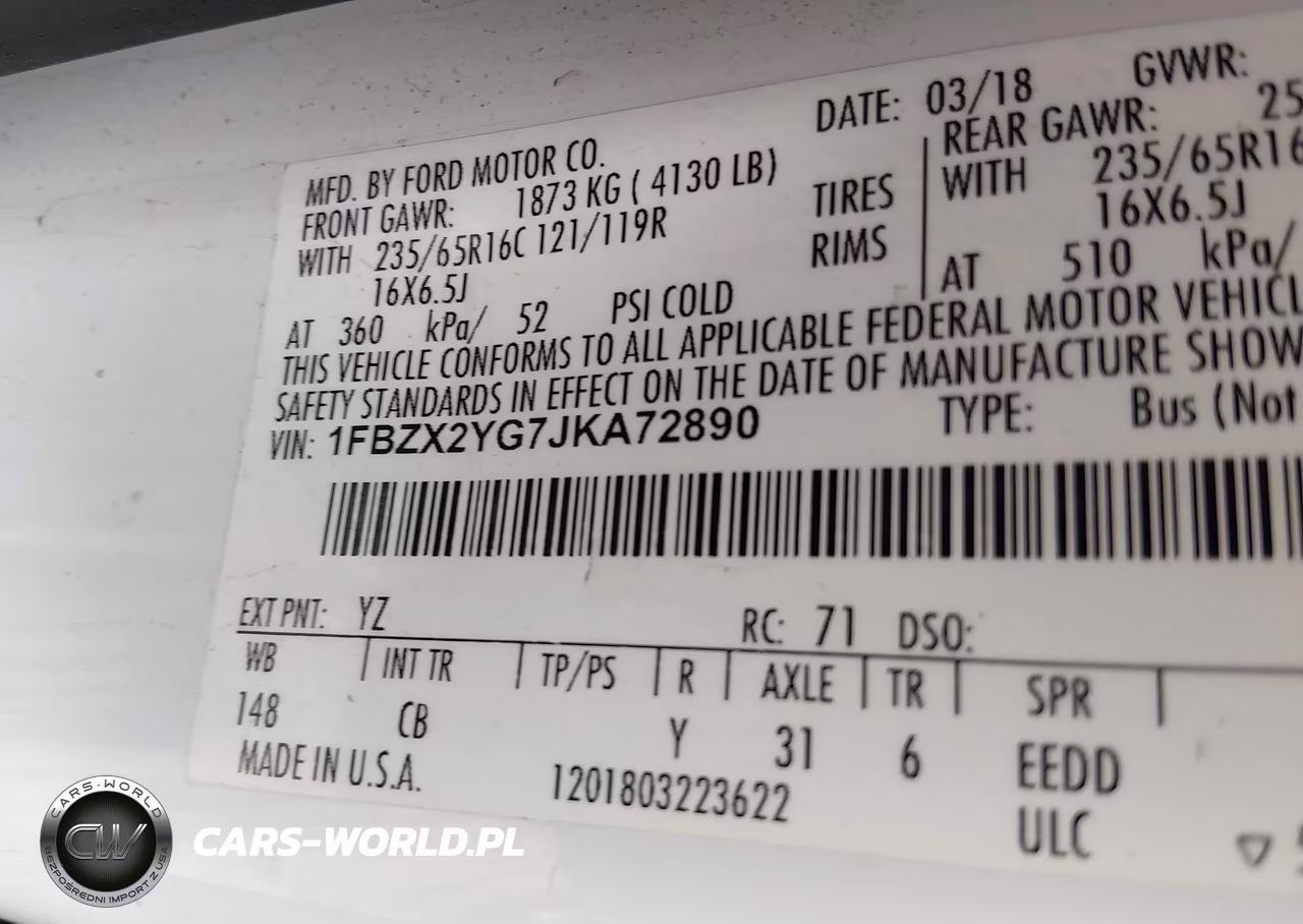 2018 Ford Transit-350 Xlt VIN:1FBZX2YG7JKA72890 - 9