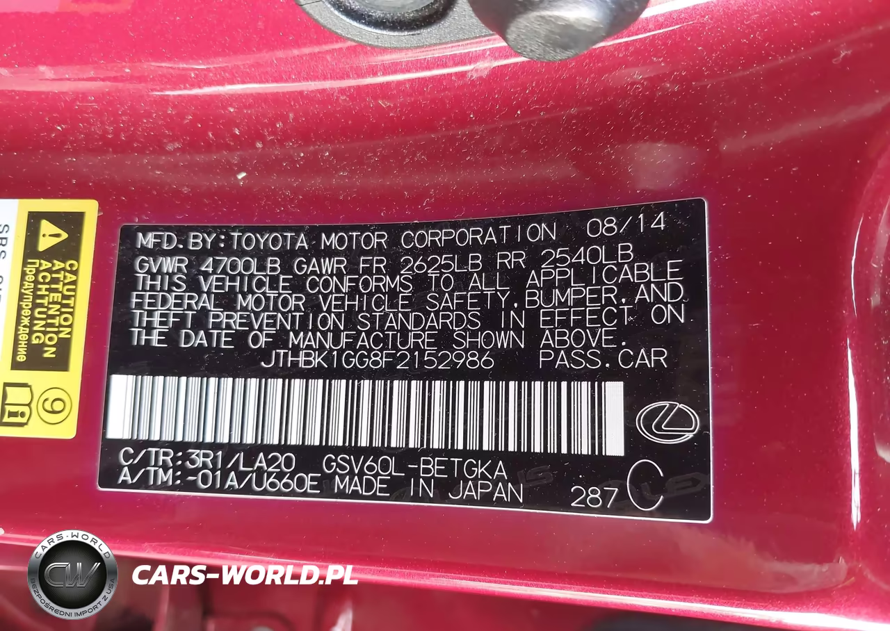 2015 Lexus Es 350 VIN:JTHBK1GG8F2152986 - 9