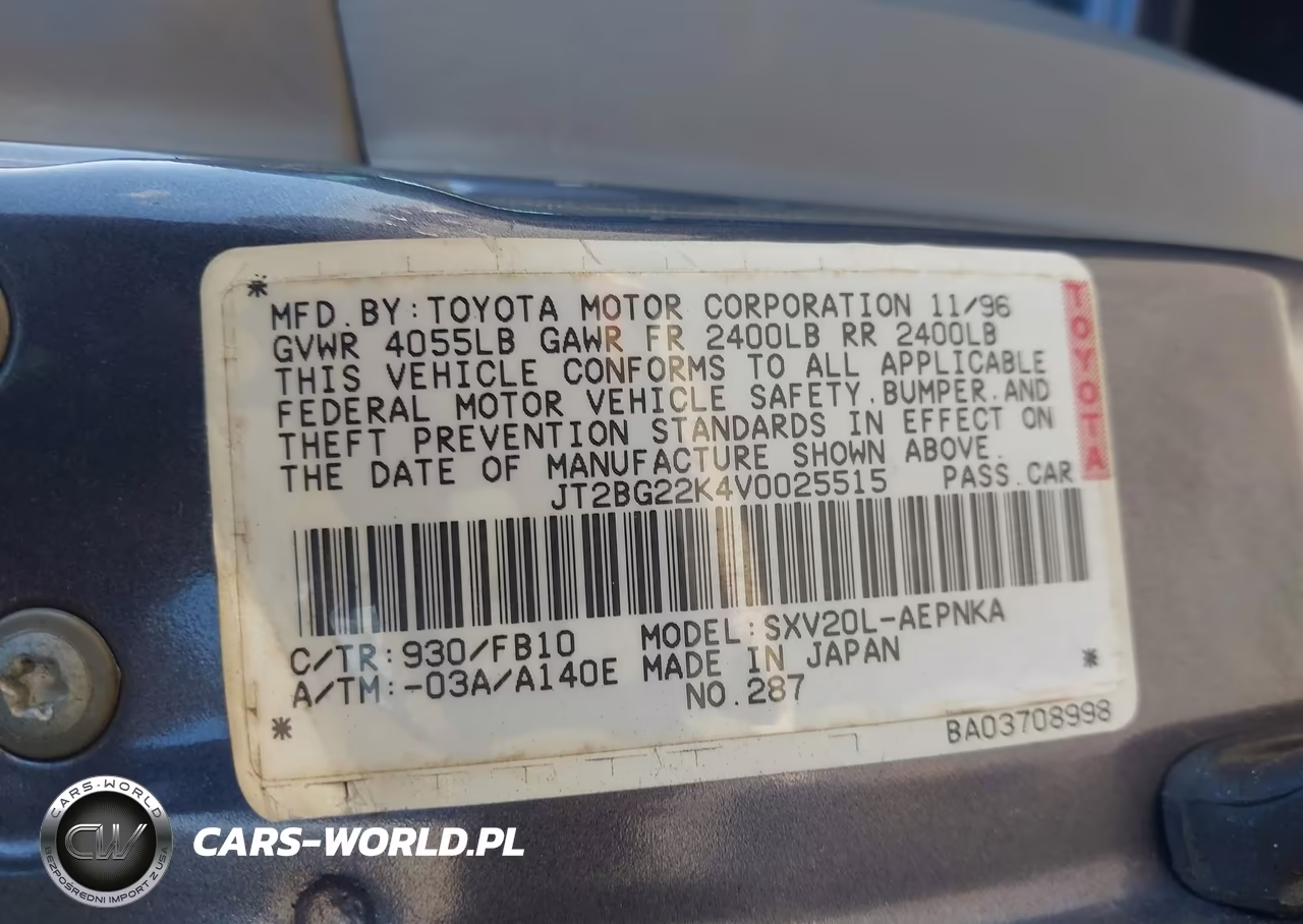 1997 Toyota Camry Le VIN:JT2BG22K4V0025515 - 9