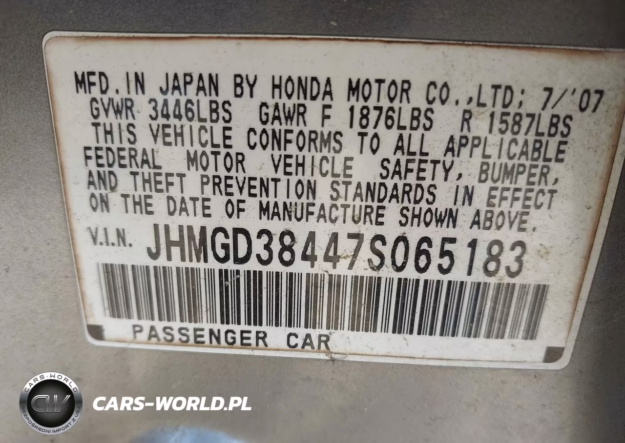 2007 Honda Fit VIN:JHMGD38447S065183 - 9