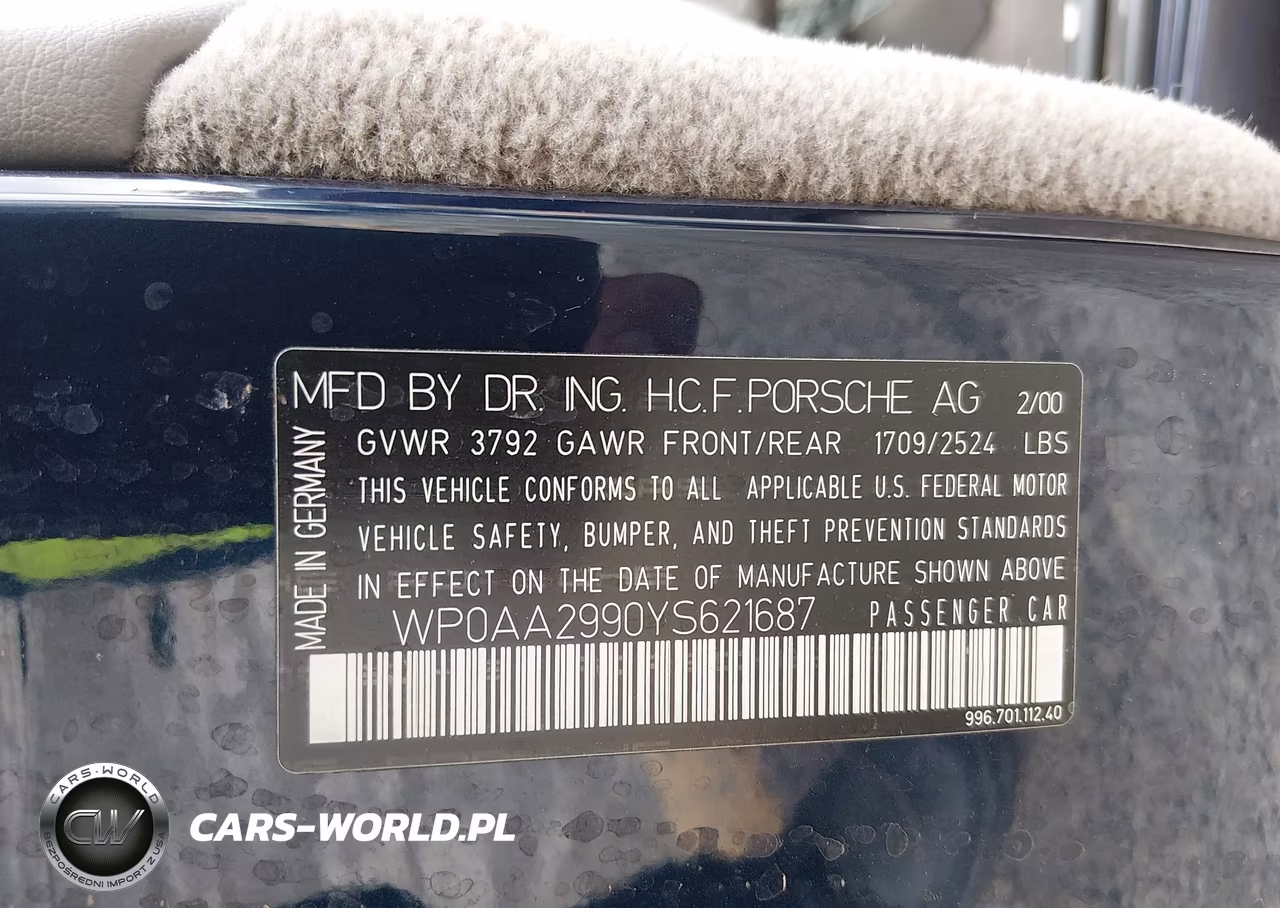 2000 Porsche 911 Carrera-Carrera 4 VIN:WP0AA2990YS621687 - 9