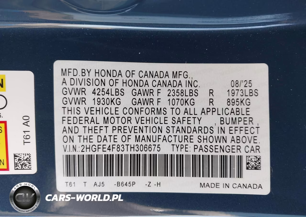 2026 Honda Civic Hybrid Sport-Sport Touring VIN:2HGFE4F83TH306675 - 9