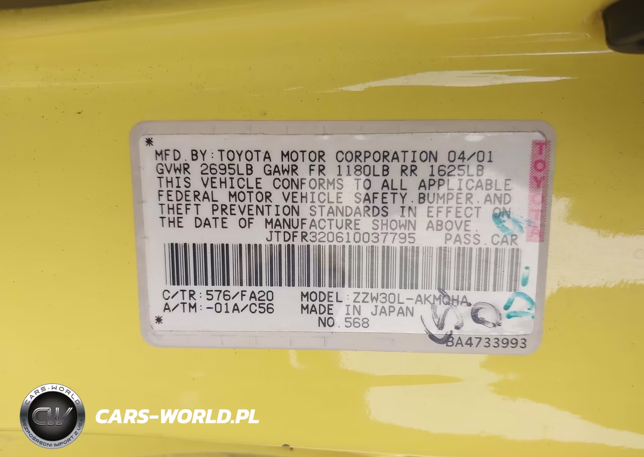 2001 Toyota Mr2 Spyder VIN:JTDFR320610037795 - 9