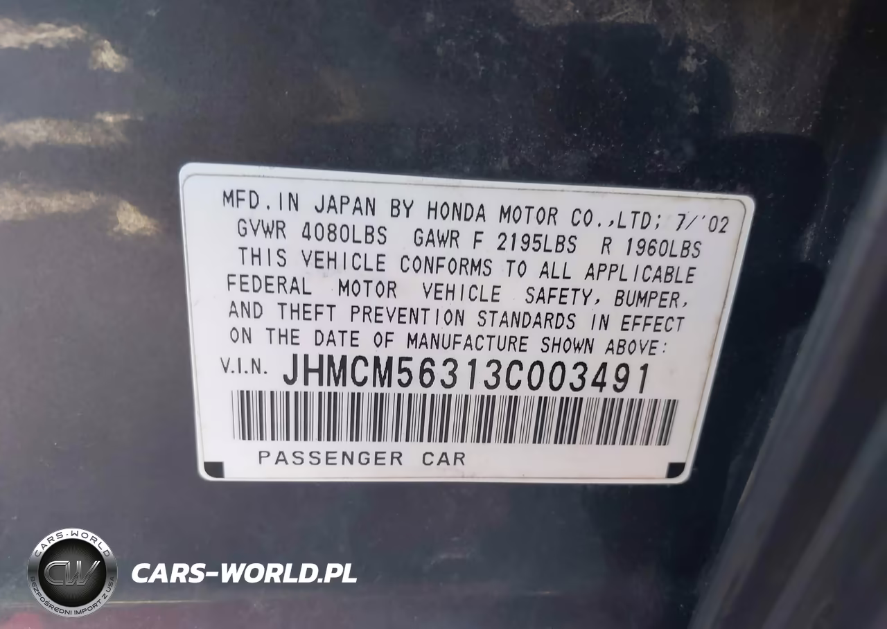 2003 Honda Accord 2.4 Lx VIN:JHMCM56313C003491 - 9