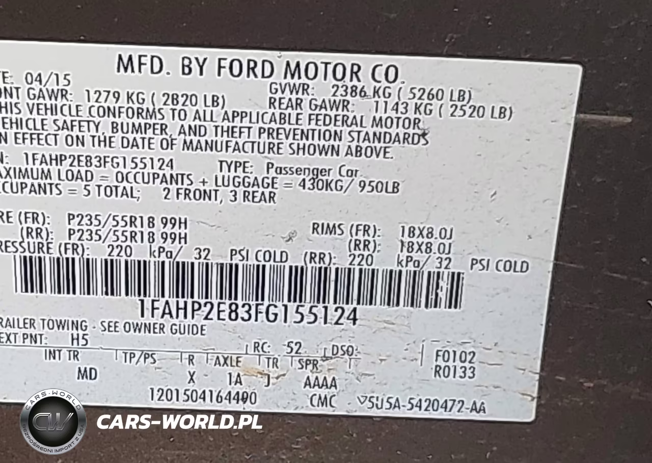2015 Ford Taurus Sel VIN:1FAHP2E83FG155124 - 9