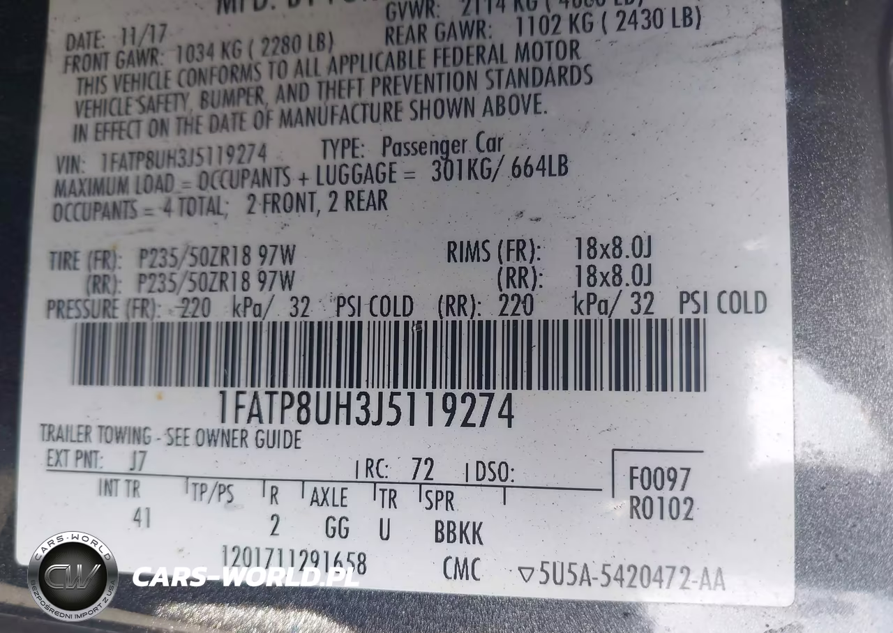2018 Ford Mustang Ecoboost Premium VIN:1FATP8UH3J5119274 - 9