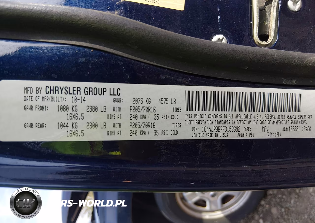 2015 Jeep Patriot Sport VIN:1C4NJRBB7FD153692 - 9