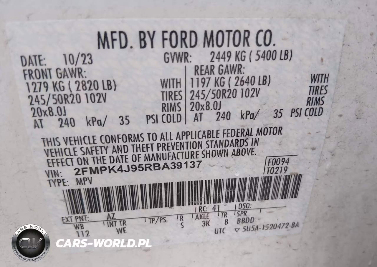 2024 Ford Edge St-Line VIN:2FMPK4J95RBA39137 - 9
