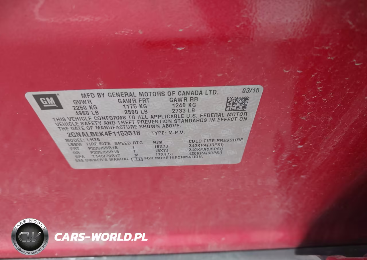 2015 Chevrolet Equinox 1Lt VIN:2GNALBEK4F1153518 - 9