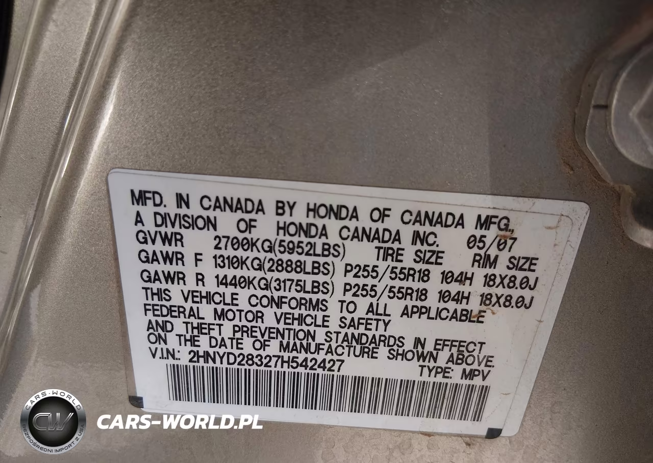 2007 Acura Mdx Technology Package VIN:2HNYD28327H542427 - 9