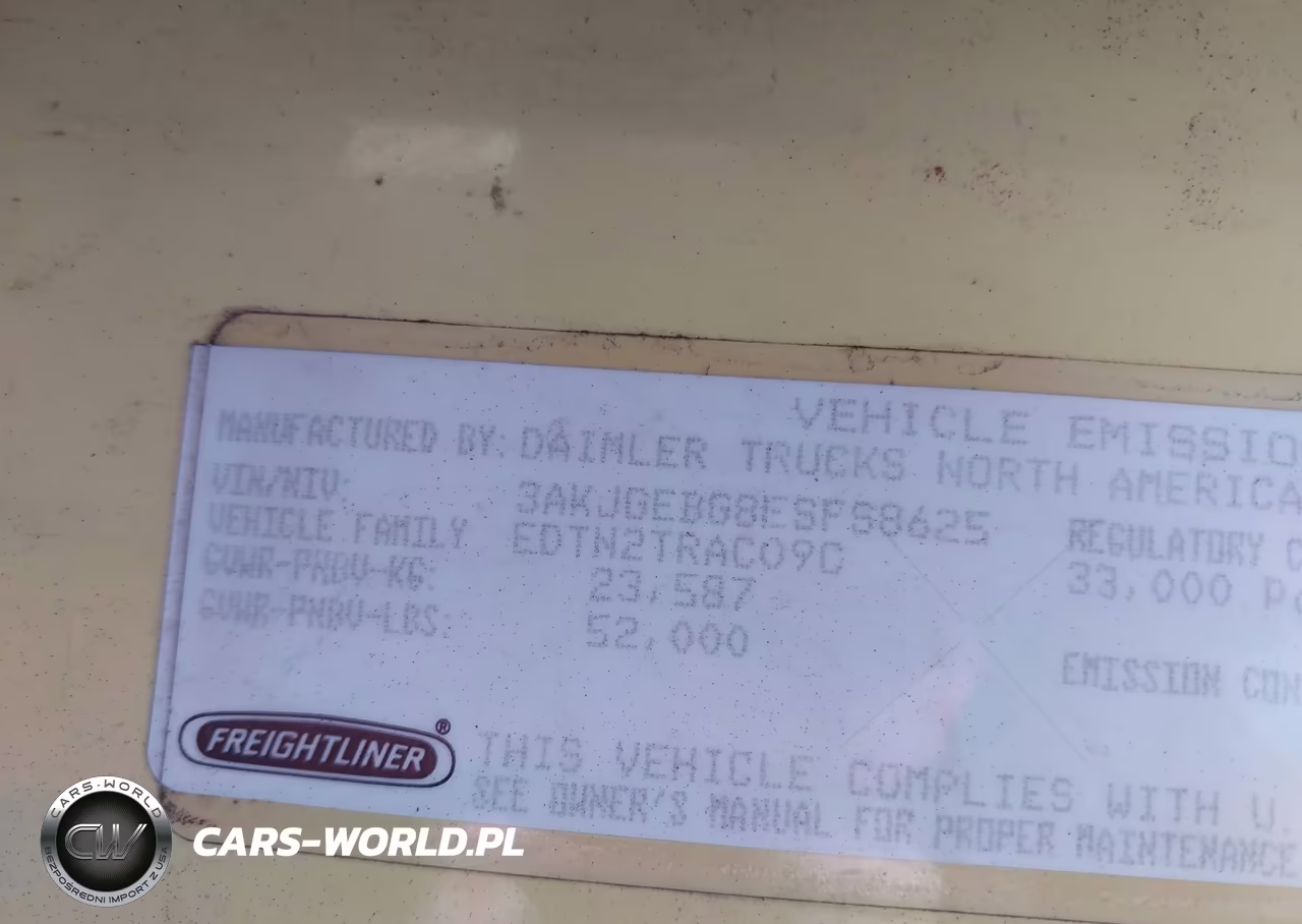 2014 Freightliner Cascadia 125 VIN:3AKJGEBG8ESFS8625 - 8