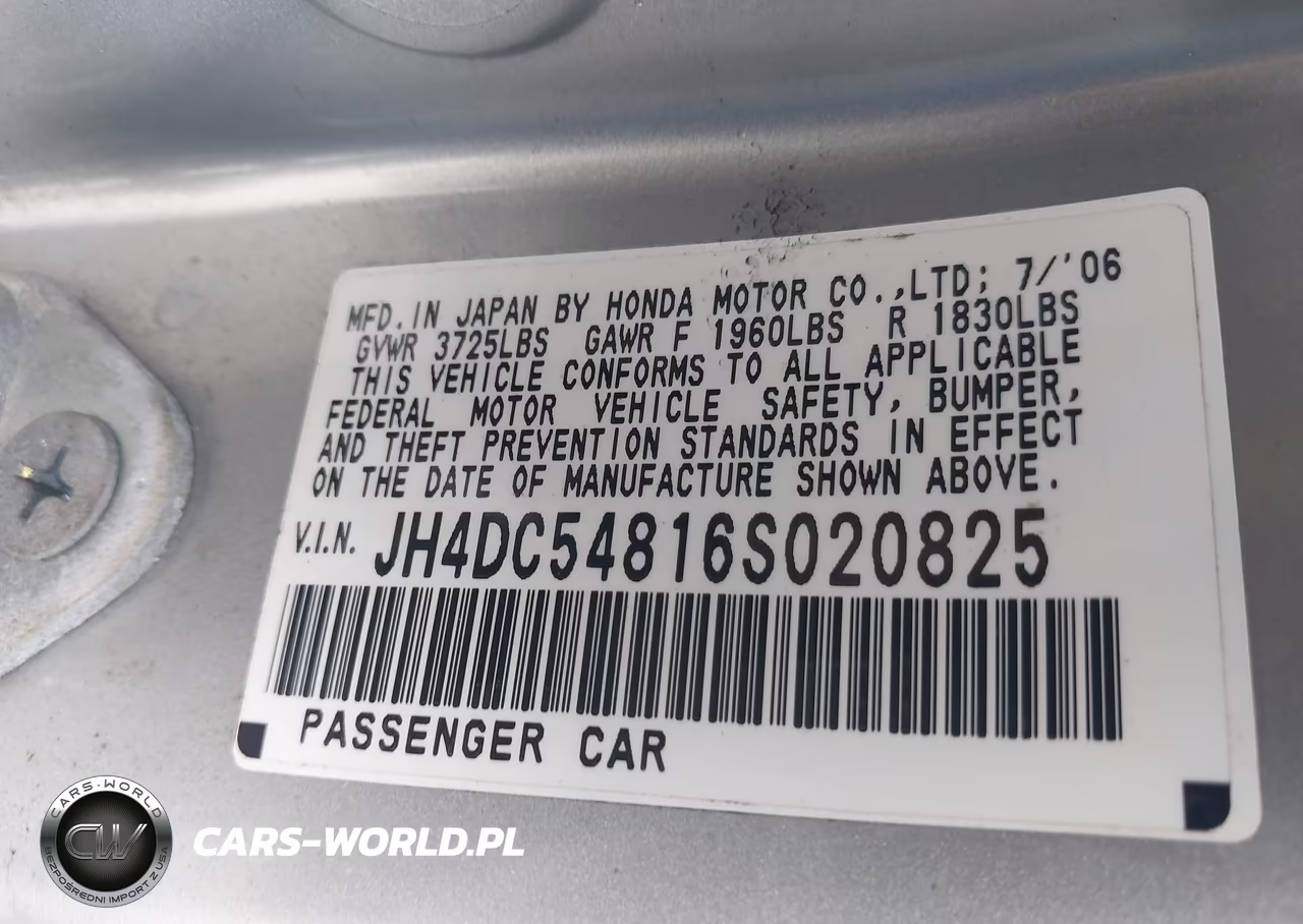 2006 Acura Rsx VIN:JH4DC54816S020825 - 9