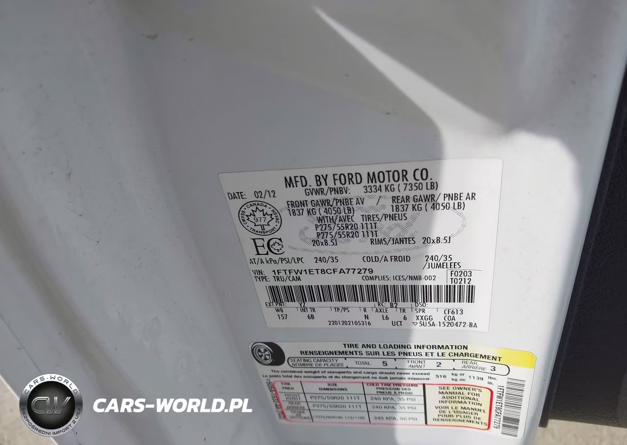 2012 Ford F-150 Fx4 VIN:1FTFW1ET8CFA77279 - 9