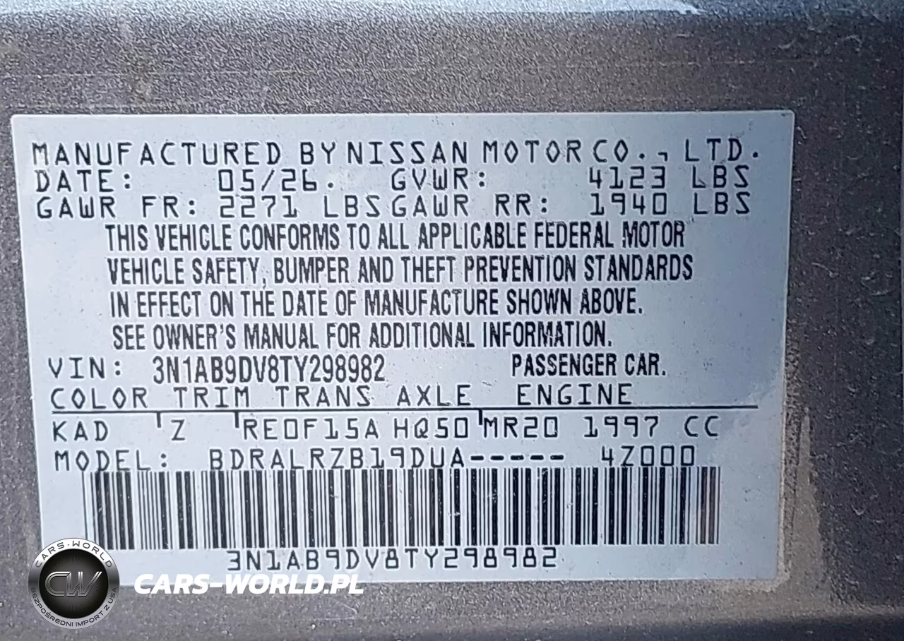 2026 Nissan Sentra Sr VIN:3N1AB9DV8TY298982 - 9