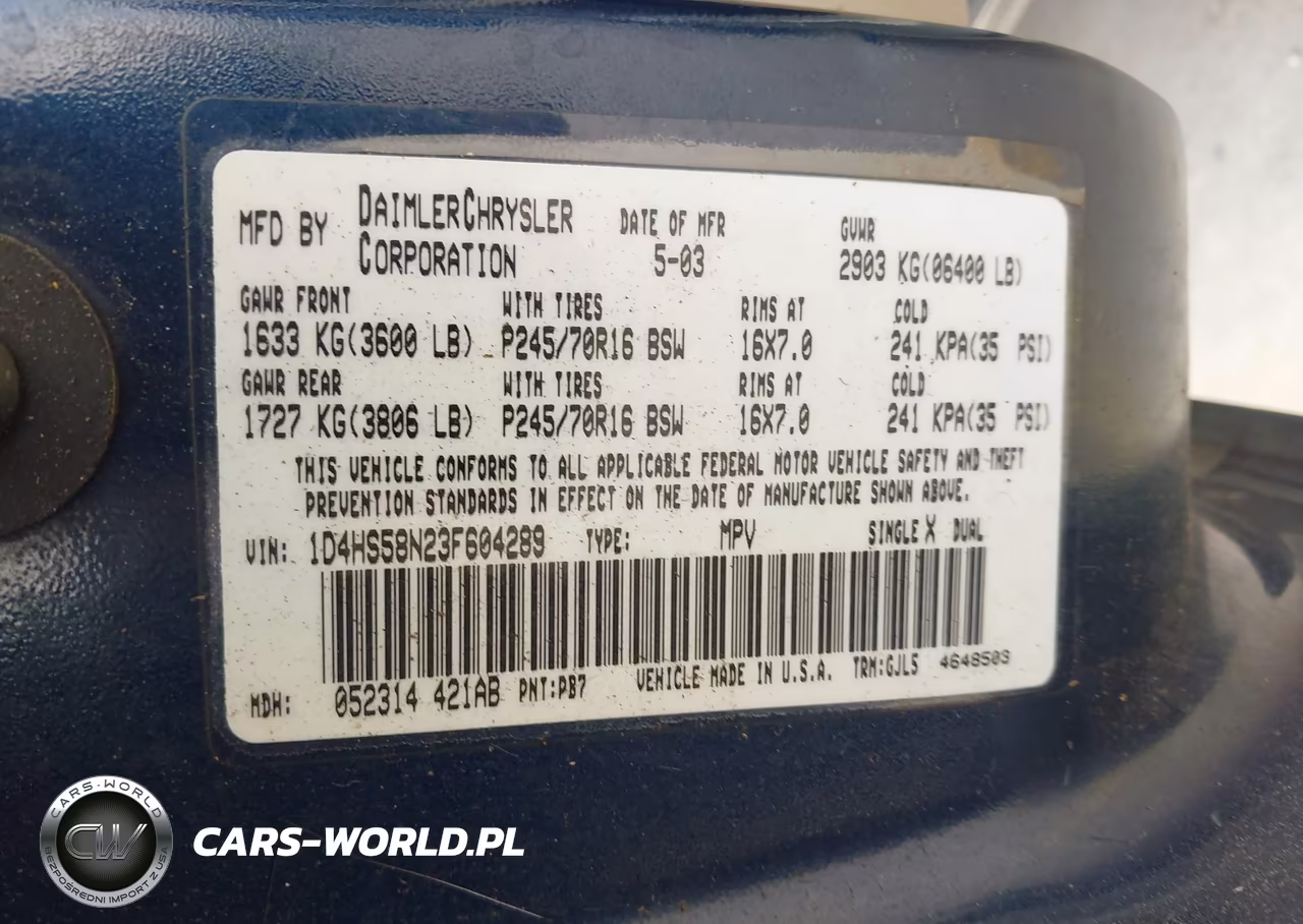 2003 Dodge Durango Slt Plus VIN:1D4HS58N23F604289 - 9