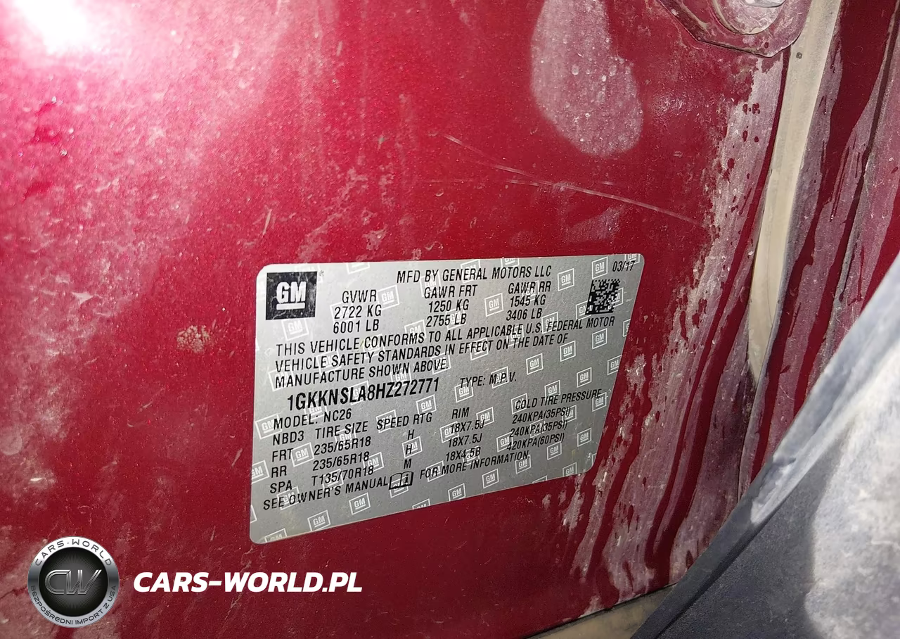 2017 GMC Acadia Sle-2 VIN:1GKKNSLA8HZ272771 - 9