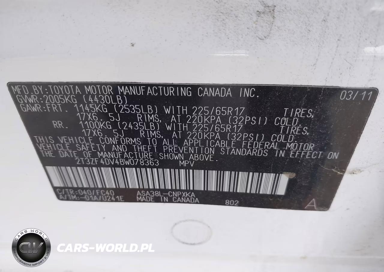 2011 Toyota Rav4 VIN:2T3ZF4DV4BW078363 - 9