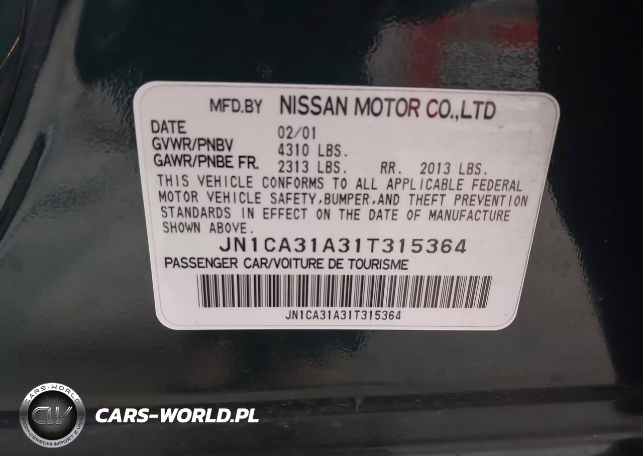 2001 Nissan Maxima Gle VIN:JN1CA31A31T315364 - 9