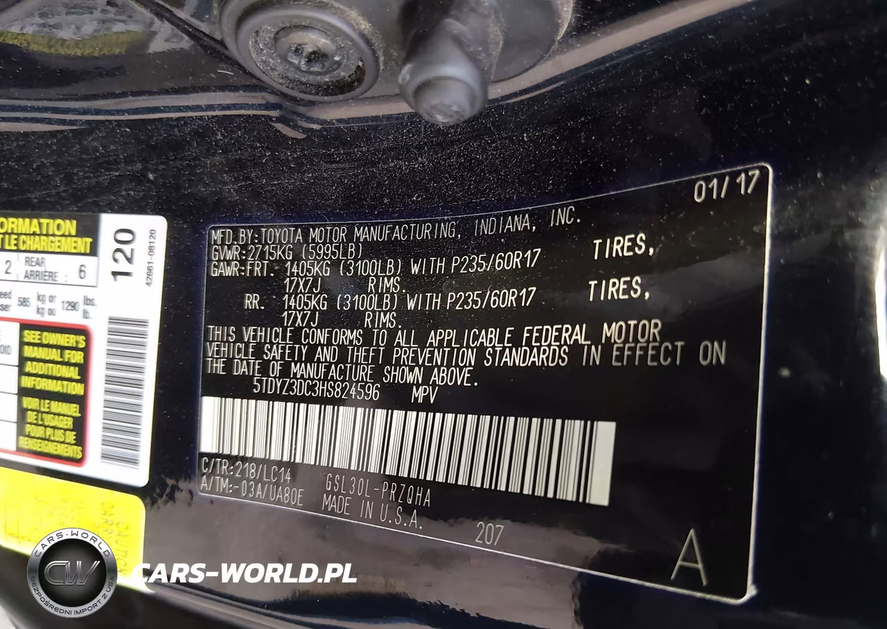 2017 Toyota Sienna Xle 8 Passenger VIN:5TDYZ3DC3HS824596 - 9
