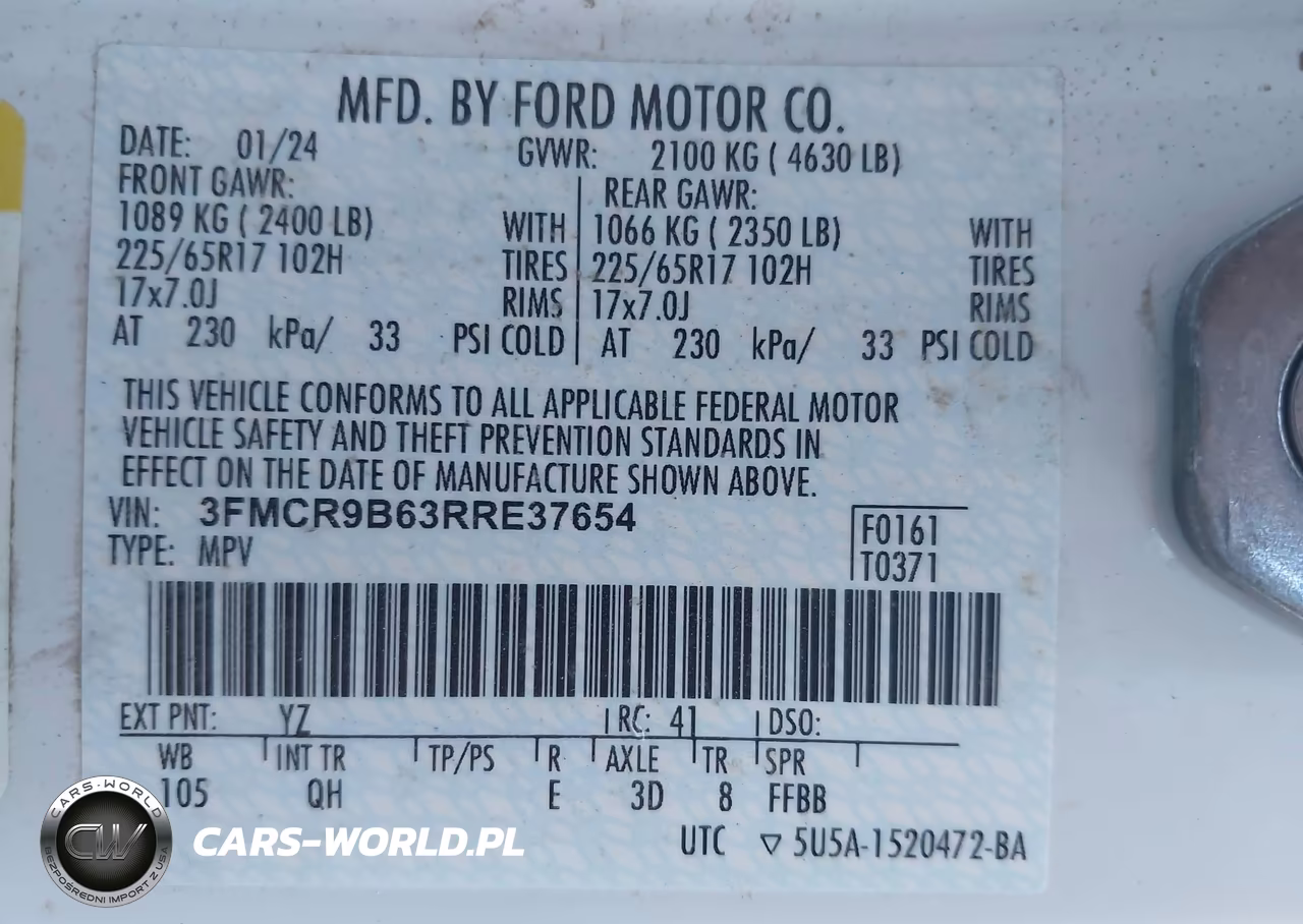 2024 Ford Bronco Sport Big Bend VIN:3FMCR9B63RRE37654 - 9