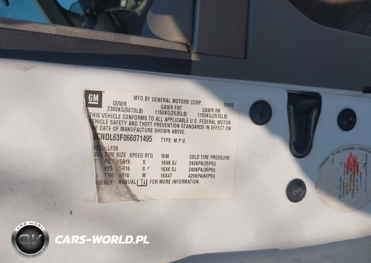 2006 Chevrolet Equinox Lt VIN:2CNDL63F066071495 - 8